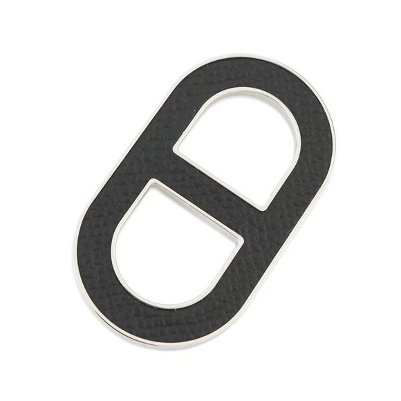 HERMES Chaine d'Ancre Brooch Metal/Epsom Black - Picture 2 of 9